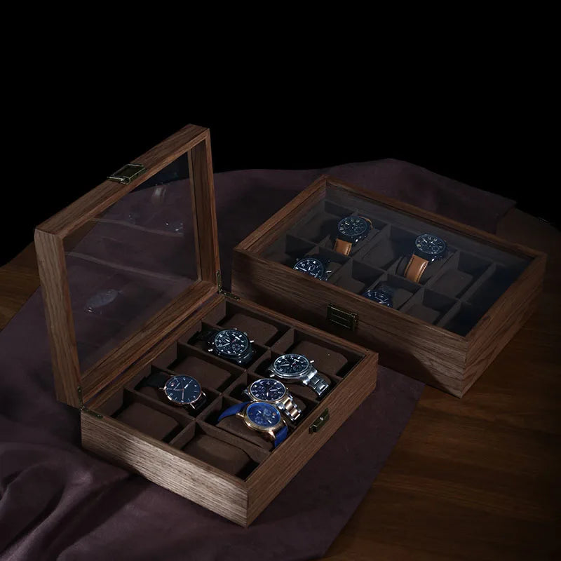 Walnut wood more than receive a case wrist watches collection box display transparent display boxes, watches boxes