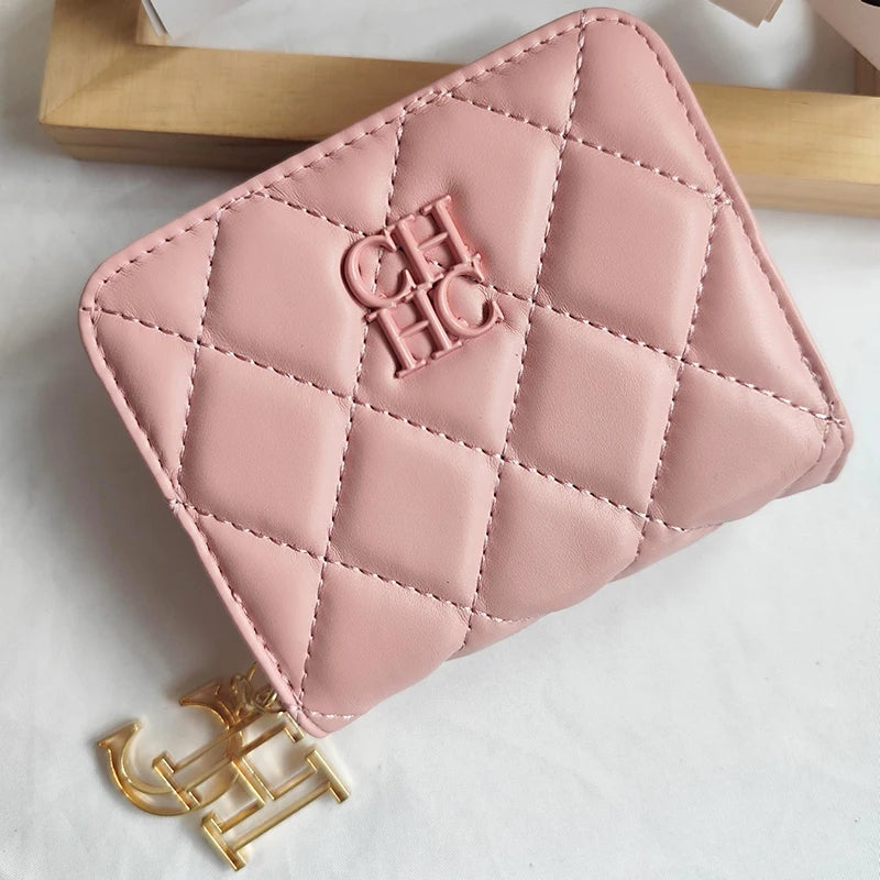 Exquisite Luxury Brand Short Solid Color Coin Women's Wallet High-quality PU Material Exquisite Brand Logo New Women's Wallet