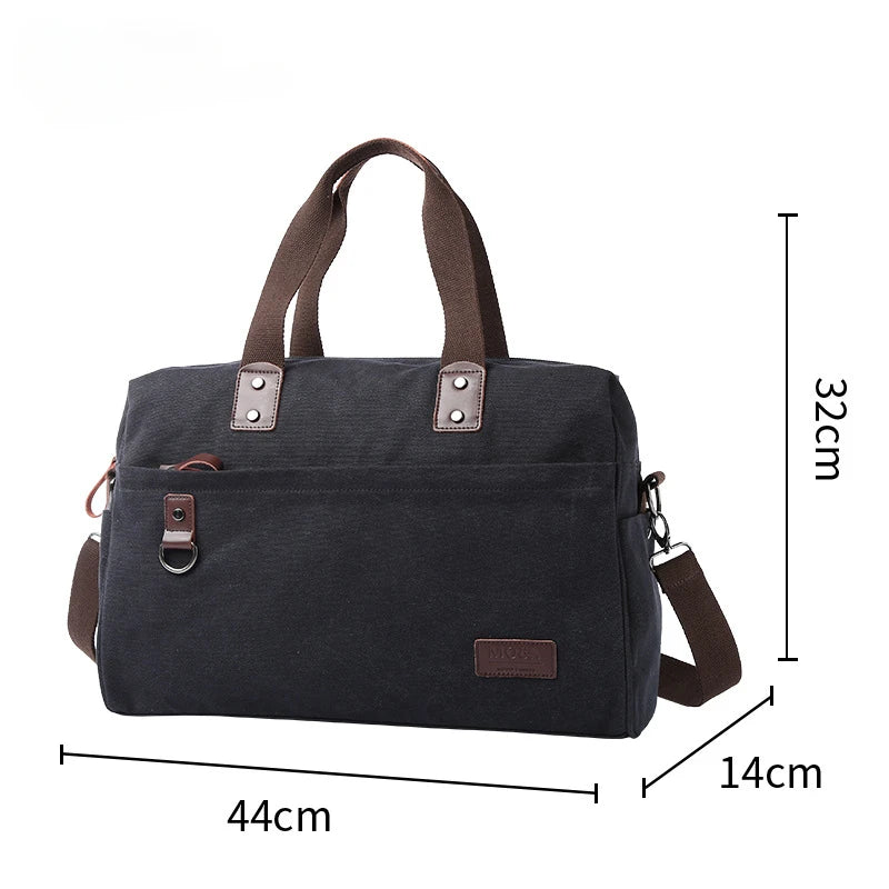 Canvas Men bag Large Capacity Shoulder Bag Outdoor  Travel Handle Handbags Men Vintage Fitness Bags Laptop Business Tote Bags