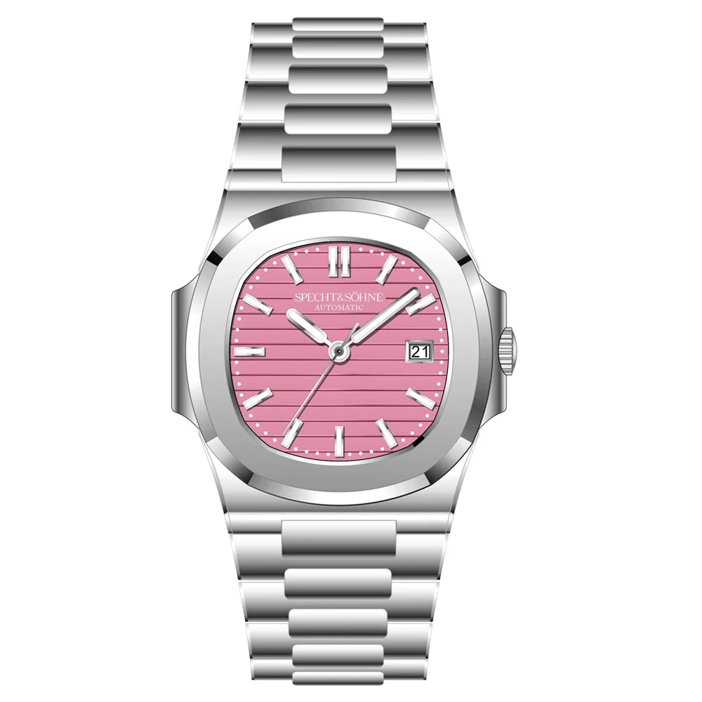 Specht&Sohne New Mess Pink Color Mechanical Watches For Men Japan Miyota 8215 Automatic Watch Sapphire  Steel Classic 5711 Clock