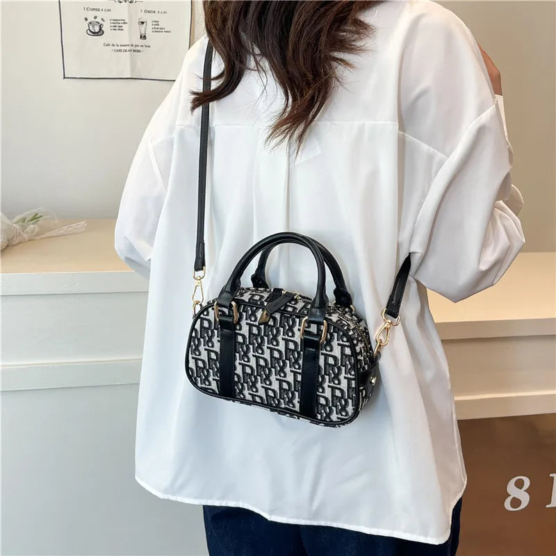 2025 New Women's Canvas Boston Bag Crossbody Shoulder Tote, Lightweight Handheld Purse Simple Fashion for Daily Commute