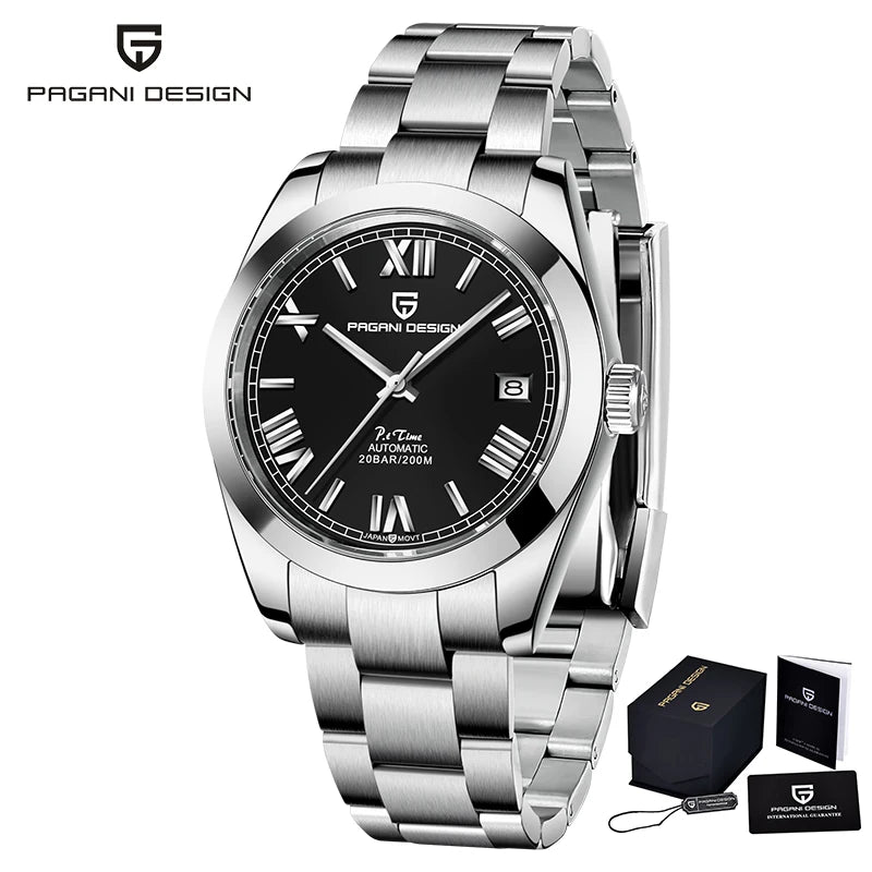 2024 New PAGANI DESIGN DD40 Mens Automatic Watches Men Mechanical Wristwatch AR Sapphire Waterproof Stainless Steel Reloj Hombre