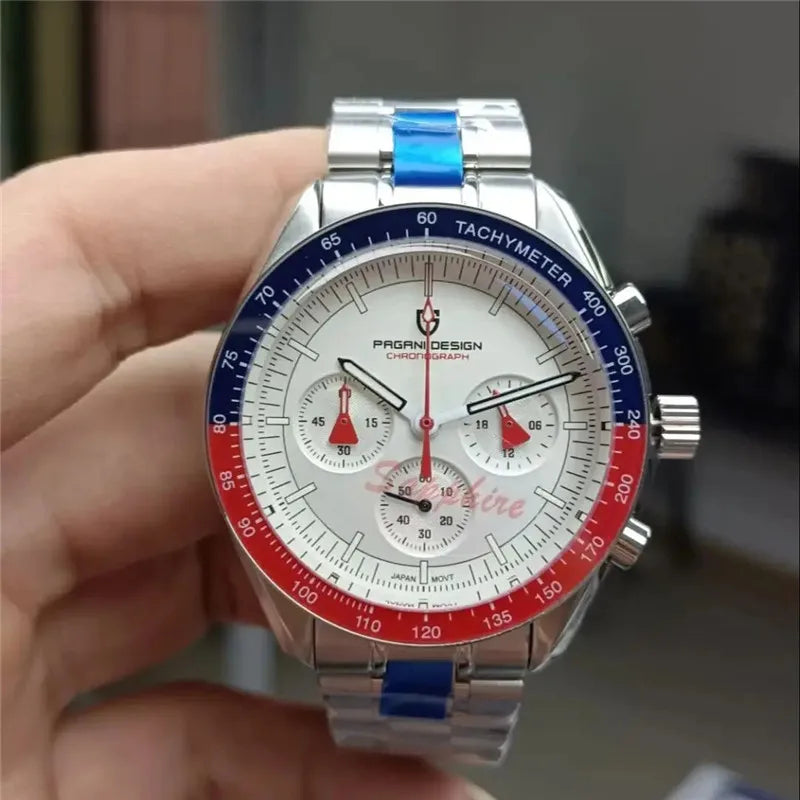 PAGANI DESIGN New Moon Watch Men Multifunctional Top Brand Luxury Automatic Quartz Waterproof Sport Stainless Steel Reloj Hombre