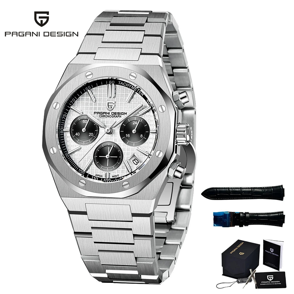 PAGANI DESIGN PD1707 Men's Quartz Wristwatch Business Casual Luxury Watches Sapphire Waterproof Stainless Steel Watch for men