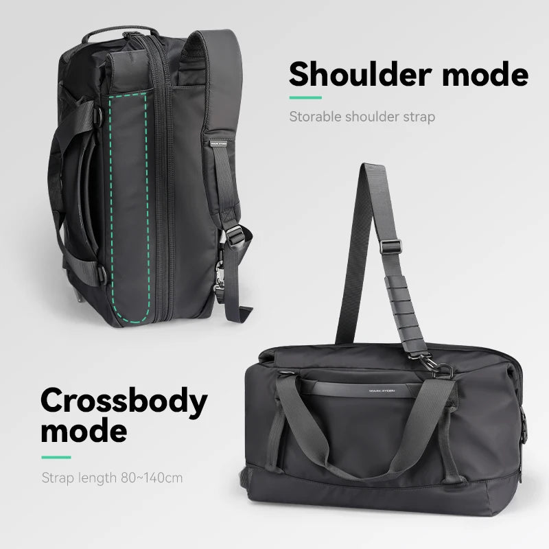 Mark Ryden 30L Waterproof Travel Duffel Bag – 3-in-1 Convertible holdall Handbag for Men & Women with Dry-Wet Separation