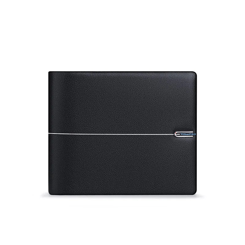 Fashionable leather wallet, men's short card holder, high-end personalized card bag