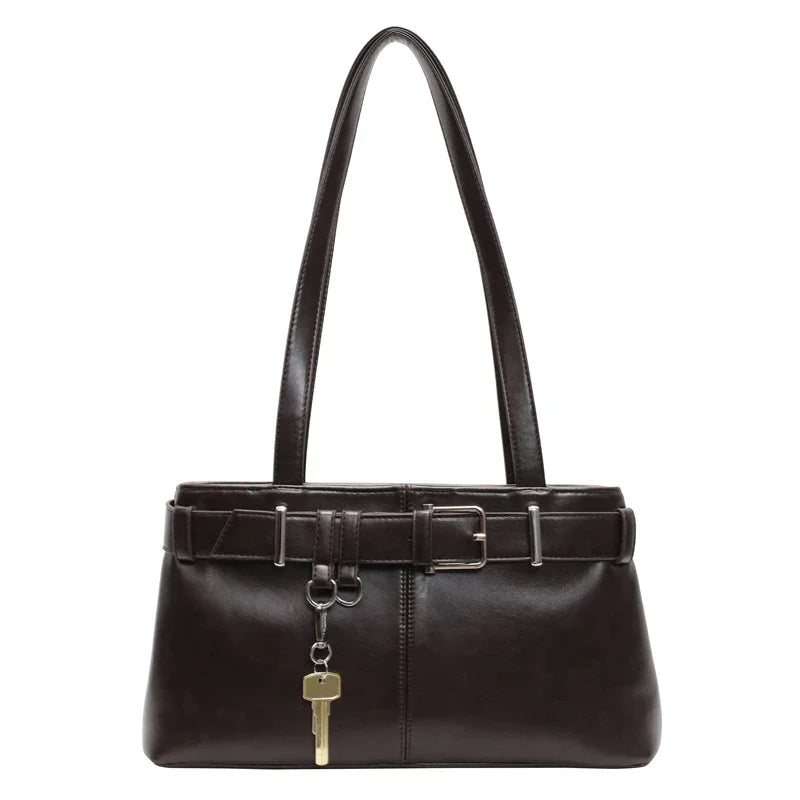 Sewing Thread Pu Fashion Shoulder Bags Zipper Sewing Thread Large Capacity 2025 High Quality Bags for Women Bolsa Mujer