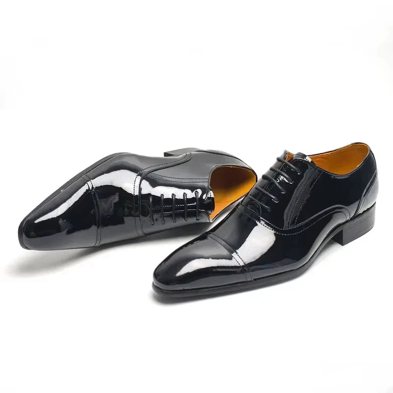 Deluxe Men's Leather Shoes Business office formal leather shoes Oxford Lace-up Classic Fashion cowhide shoes for Men