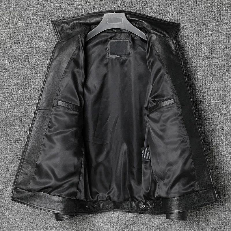 2025 New Man Cowhide Jacket Men's Genuine Leather Casual Jackets Real Natural Leather Coat Spring and Autumn Clothes Size S-5XL