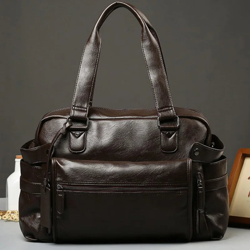 Tilorraine 2023 men bags shoulder crossbody handbag men's leather shoulder bags travel bag British retro style big crossbody