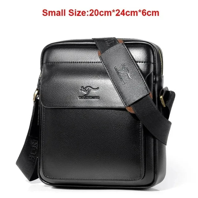 Luxury Brand Business Messenger Bag Men Leather Crossbody Bags For Men Shoulder Bags Male Black Brown Casual Sling Bag For IPAD