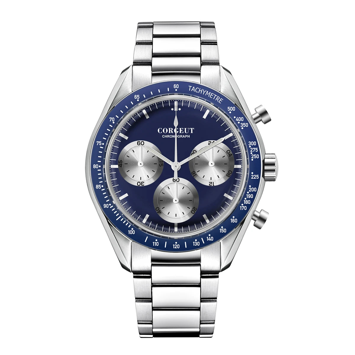 CORGEUT 40mm Vk63 Quartz Movement Watch Man Waterproof High Quality Luxury Mineral Glass Time Running Second Glow Watchs