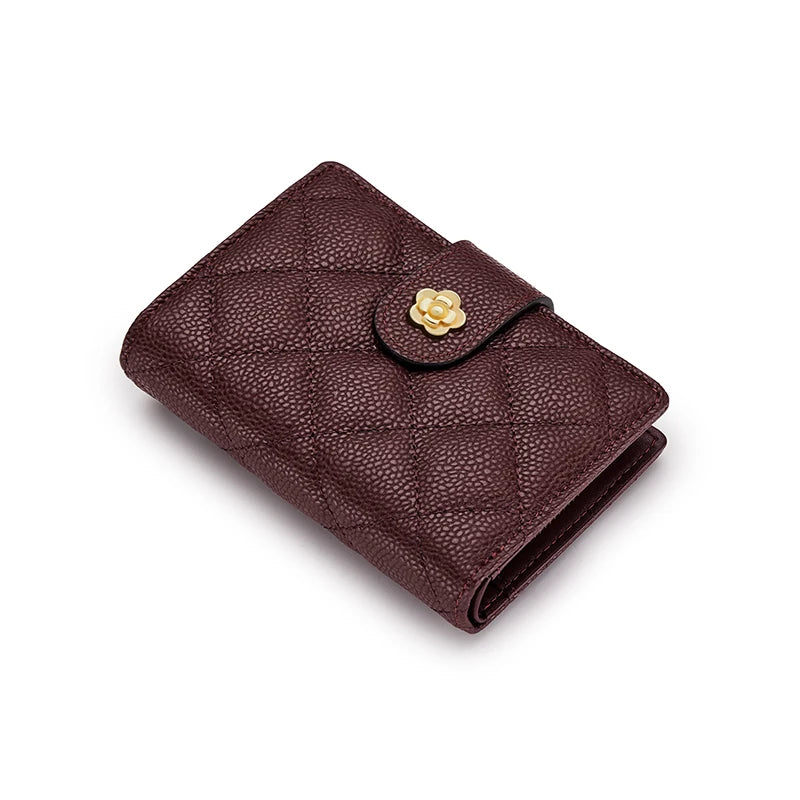 WILLIAMPOLO leather wallet for women 2024 new multi slot card bag zero wallet high-end exquisite mini card clip wallet