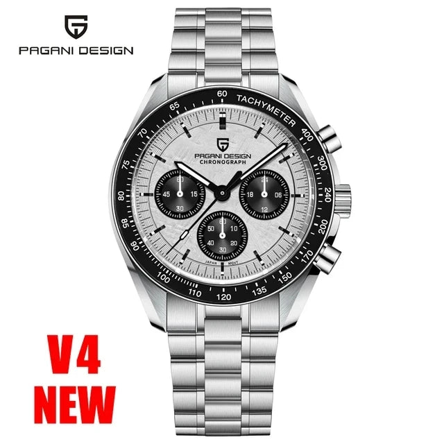 PAGANI DESIGN 2024 Date Speed Chronograph AR Sapphire Luxury Quartz Men's watches 100M Waterproof Steel shell Luminous Watch+Box