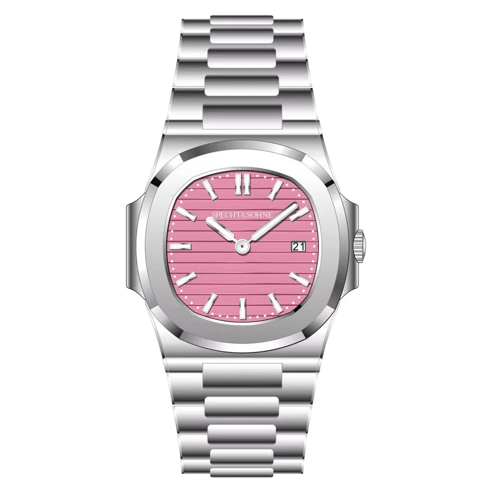 Specht & Söhne New Fashion Ultrathin Mens Watch 39MM Quartz Wristwatch Stainless Steel Waterproof Calendar 5711 Watches For Men