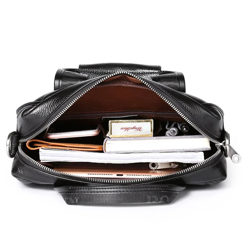 Bostanten 100% Top GENUINE LEATHER Cowhide Shoulder Leisure Men's Bag Business Messenger Portable Briefcase Laptop Casual Purse
