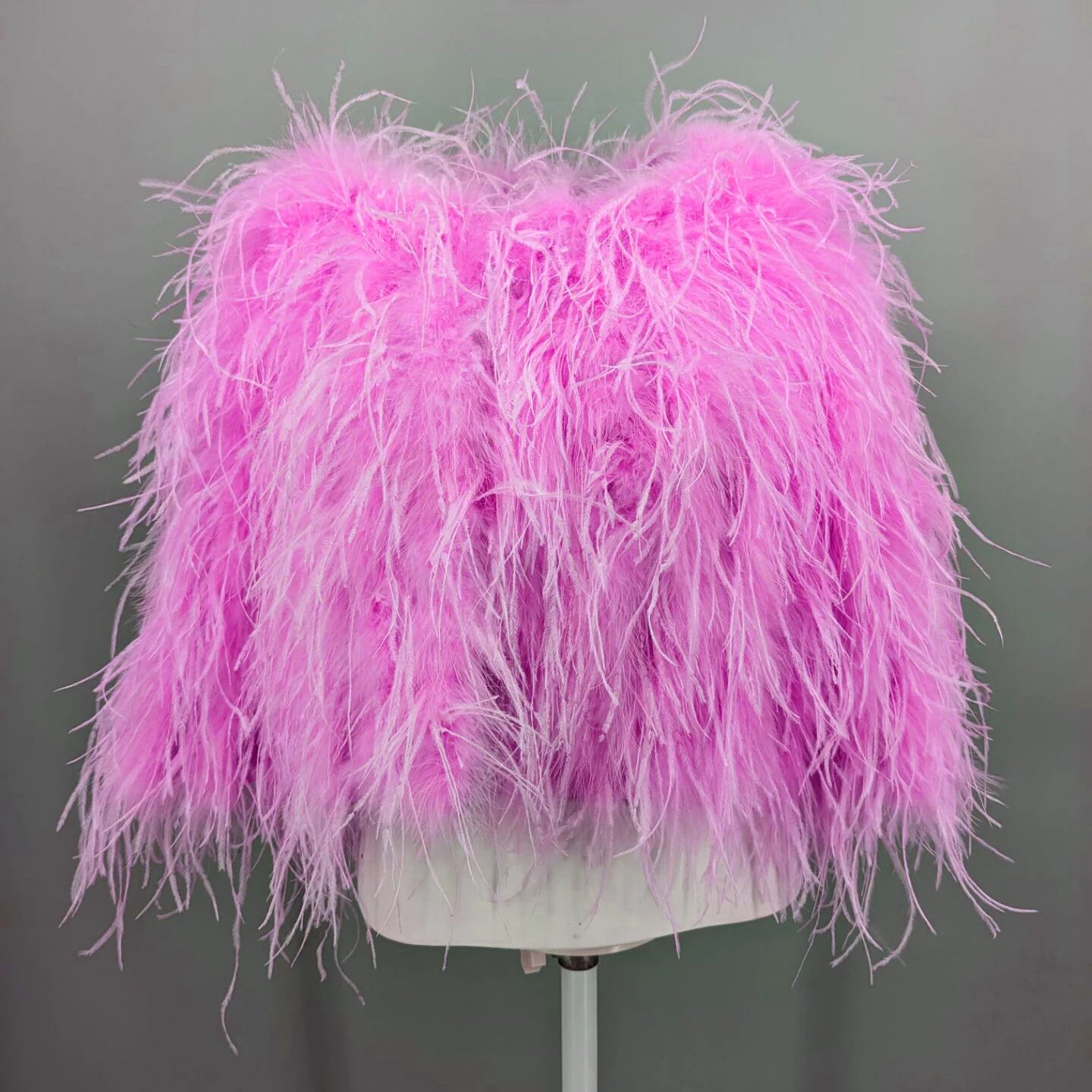Luxurious Furry Ostrich Feather Jacket, Peach Fuzz Fashion, Wedding Party, Concert, Bride B230408, 2024