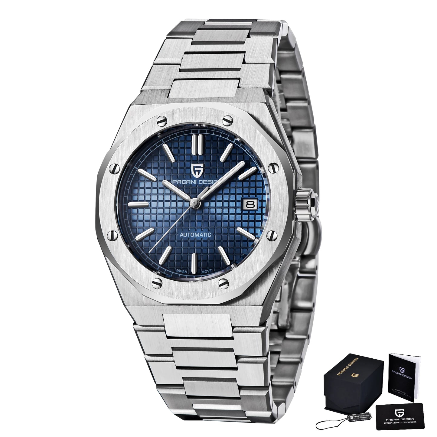 PAGANI DESIGN-Automatic Mechanical Watches for Men, Sapphire Glass AR Coating, Stainless Steel Clock, 40mm, YN55