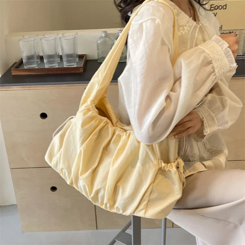 Hot Selling Fashion Nylon Pleated Women's Crossbody Bag 2025 New Casual Trend Versatile Large Capacity Tote Women's Shoulder Bag