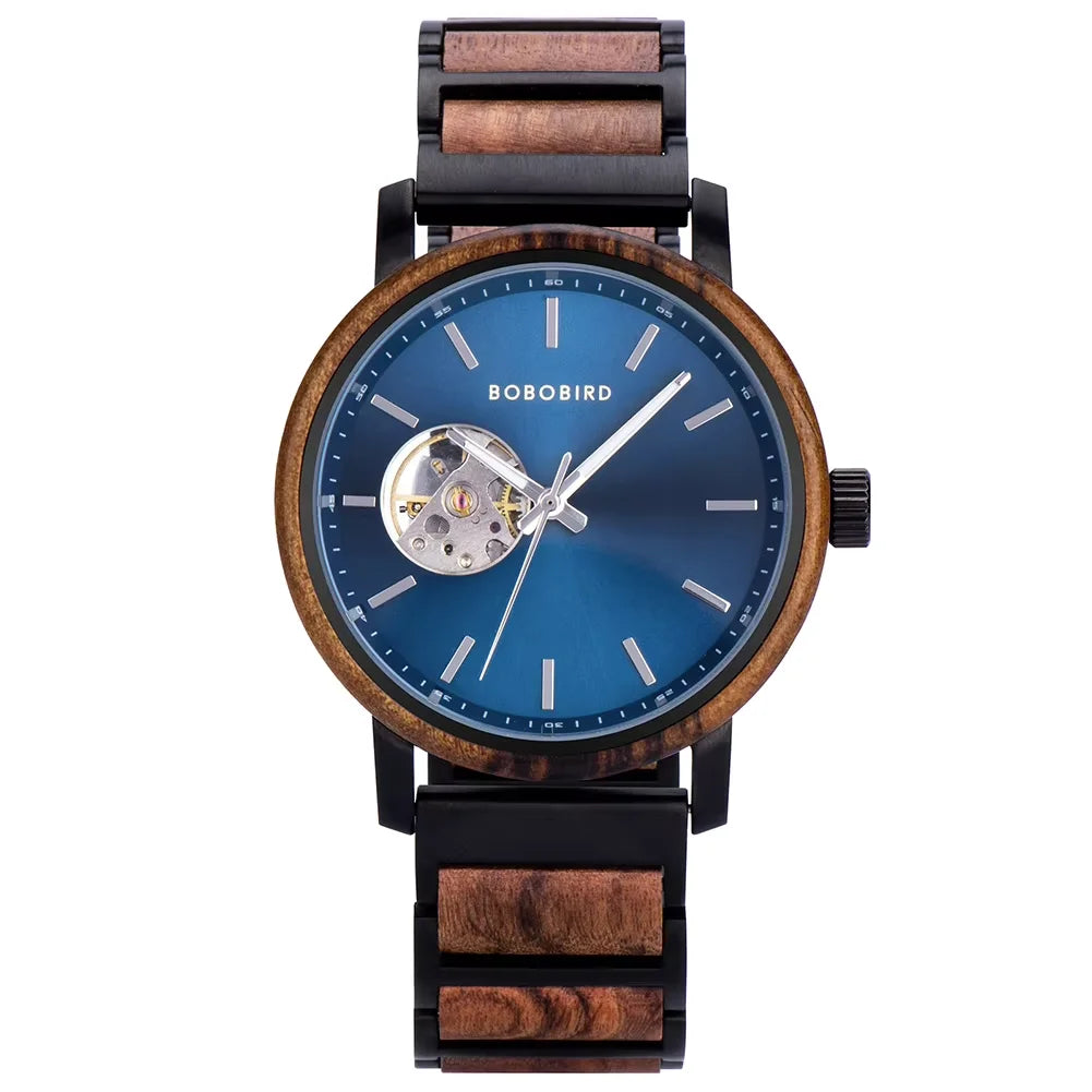 Mechanical Watch BOBO BIRD 2022 Classic Fashion Men's Automatic Wristwatch Tabby Wood Watches Customized Gift Box reloj hombre