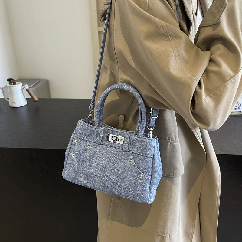 High Quality Women Denim Handbags Fashion Ladies New Shoulder Messenger Bags for Women Casual Female Hasp Tote Shopping Bag