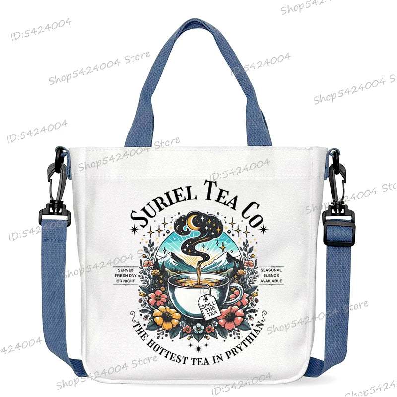 Fourth Wing Shoulder Bag Vintage Basgiath War College Pattern Canvas Crossbody Bags Casual Dragon Rider Women Messenger Bag