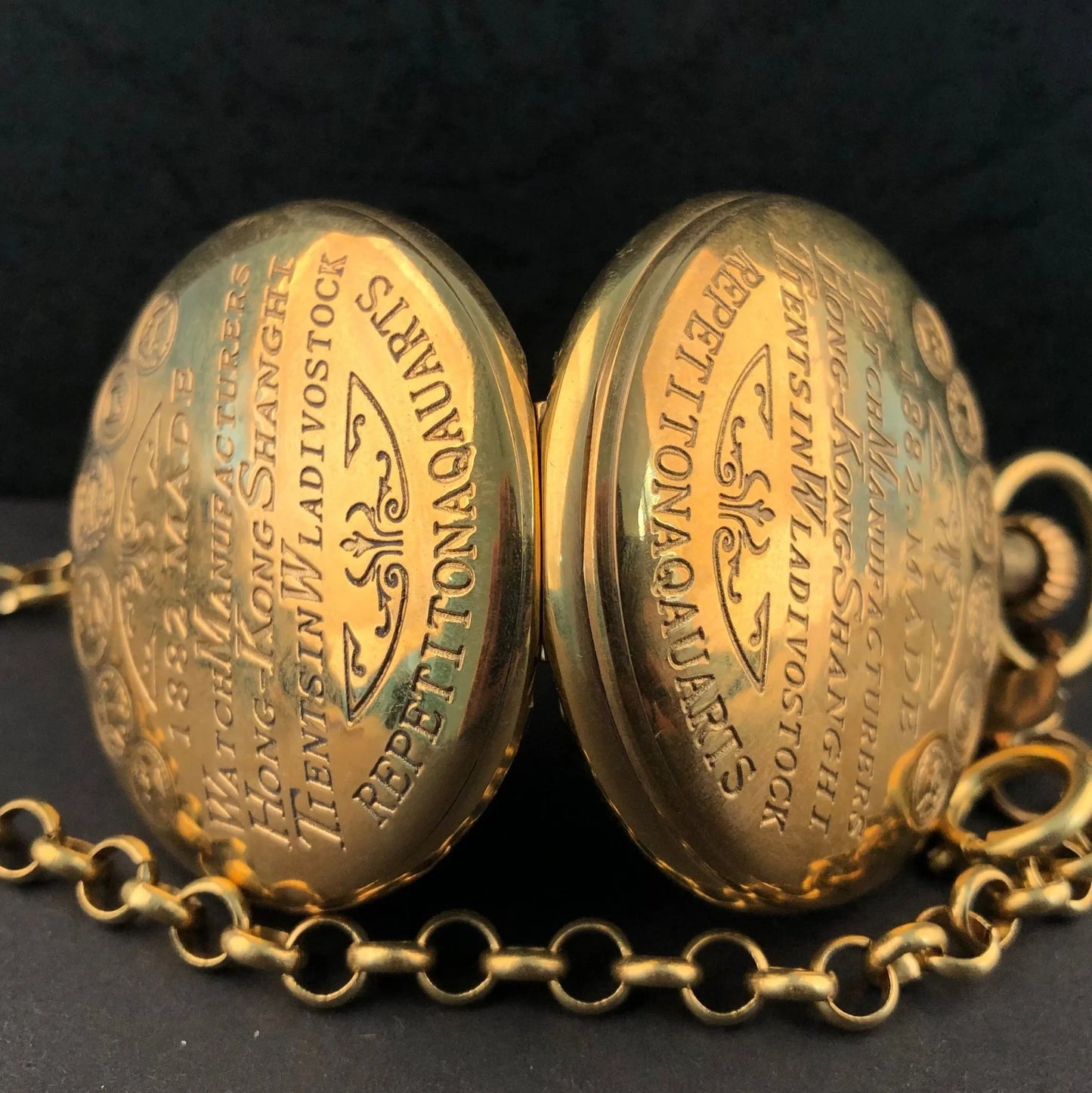 Antique Vintage 1882 Made Watch Manufa Cturers Pocket Watches Personalised Steampunk Pendant Clock with Chain Half Hunter