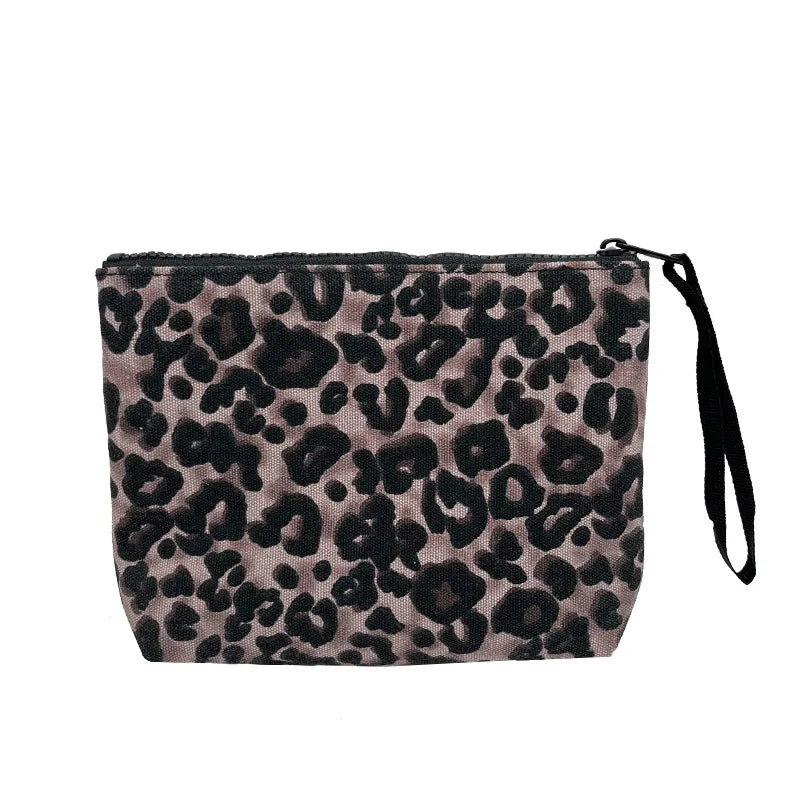 2025 New Handbag European and American Women's Handbag Leopard Canvas Diving Handbag SAINT BARTH Zero Wallet
