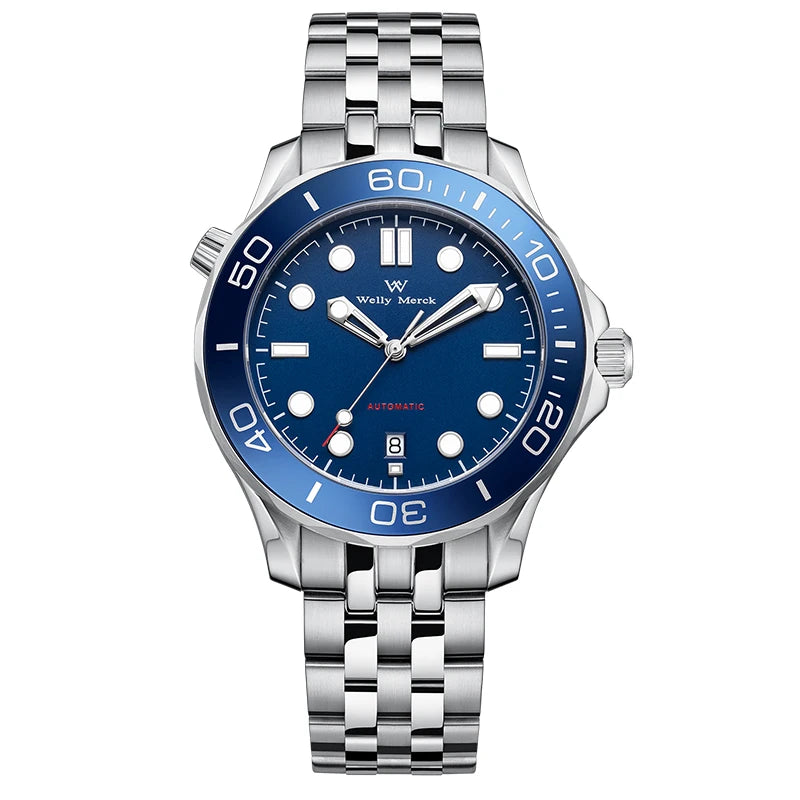 WM Watch Automatic Mechanical Watches Waterproof  Business Stainless Steel Sapphire Miyota 8217 Welly Merck Watch For Men WM148