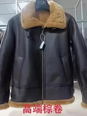 Men's Nature Fur Original Sheepskin Fur Genuine Leather Jacket Men's Motorcycle Suit Thick Real Leather Top Man Winter Coat 2022