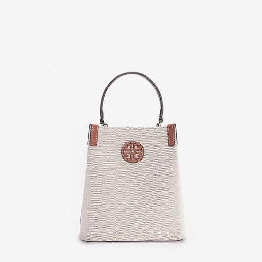 TB Retro Luxury Design Womens New Shoulder Bag Portable Solid Color Casual Businesscommuting Suction Buckle Design Bucket Bag