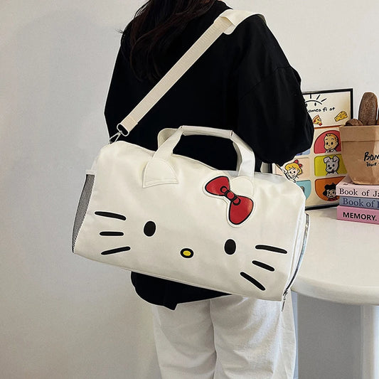 Hello Kitty Fashion Backpack Cartoon Design Large Capacity  Women's Travel Bags Duffle Bag Shoulder Bag Fitness Storage Bag