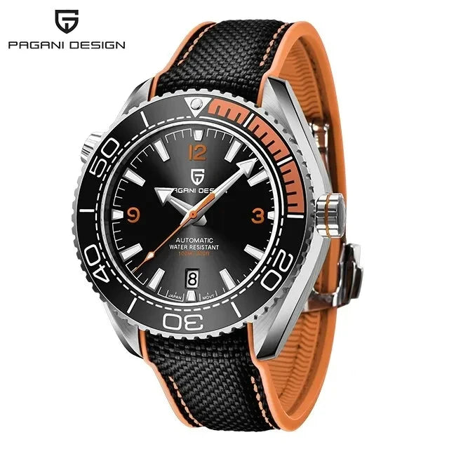 PAGANI DESIGN Classic Luxury Men Automatic Watch Sapphire Glass Mechanical Wristwatch Stainless Steel 100M Waterproof Watches