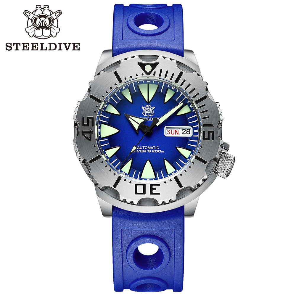 STEELDIVE SD1984 Hot Selling 42.2MM M onster 200M Waterproof NH36 Day Function Sapphire Glass Automatic Movement Steel Bracelet
