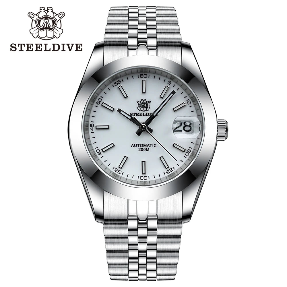 STEELDIVE SD1934 NH35 Automatic Movement 39mm Stainless Steel BGW9 Blue Luminous Sapphire Glass 200M Water Ghost Dive Watches