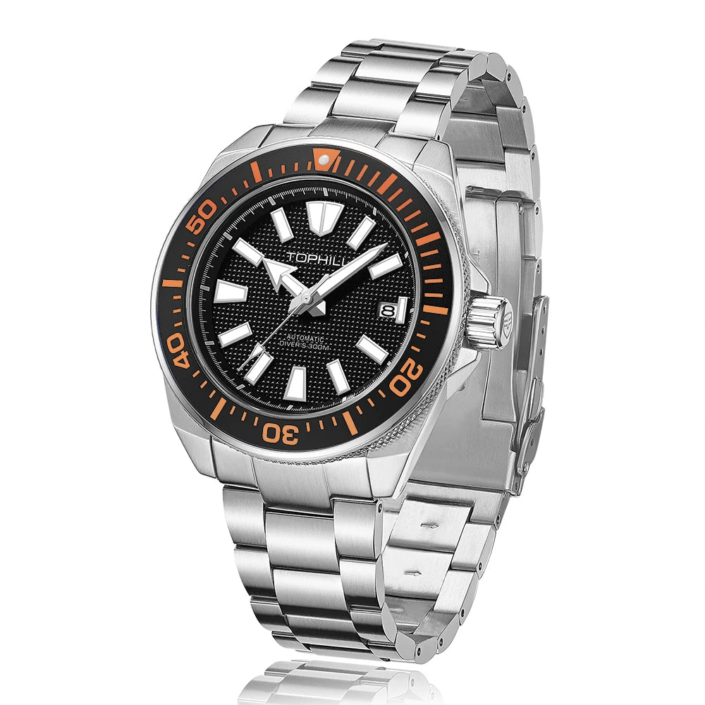 TOPHILL Men's Automatic Watches Men Dive Watch 300m Waterproof Mechanical Wristwatch NH35 Super Luminous Clocks Sapphire Mirror