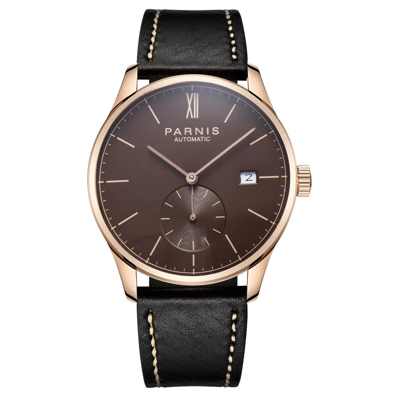 Parnis Mechanical Watches Minimalist Watch for Men Wristwatch Luxury Waterproof Automatic hombre Relogio Masculino Calendar 2025
