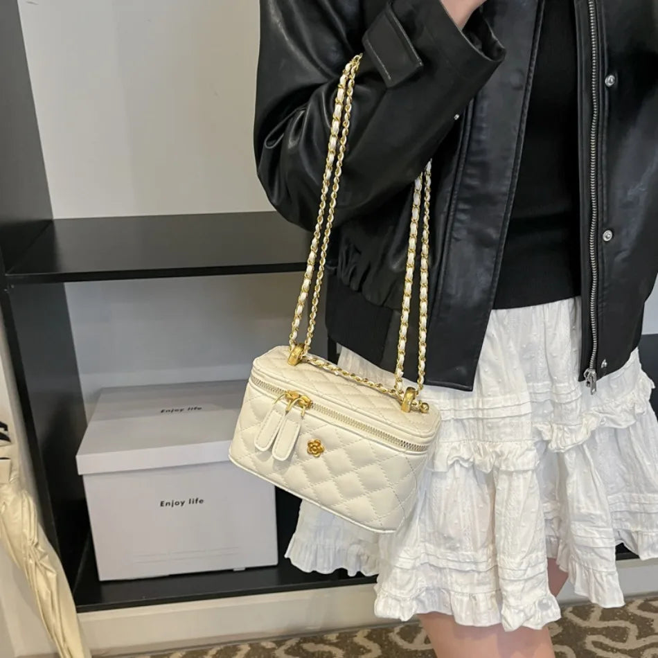 Fashion Mini Shoulder Party Bags for Women 2025 PU Leather Handbag Ladies Chain Crossbody Bags Female Small Square Pocket Bag
