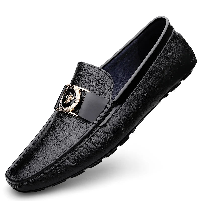 New Soft Walking Flats Men's All-match Loafers Genuine Leather Lightweight Mens Slip on Shoes Luxury Brand Men Business Shoes
