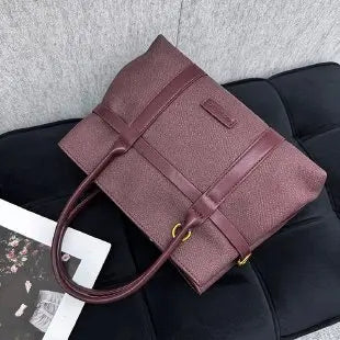 Women's Elegant Tote Bag with Leather Finish, Crossbody Shoulder Handbag By Luxury Brand Famous Designer