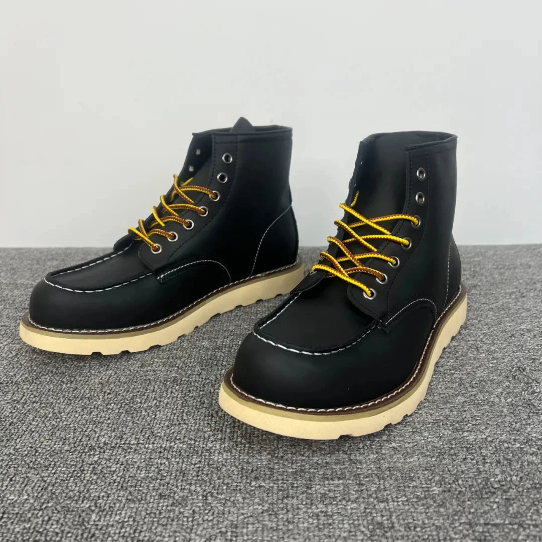 Authentic American Retro  Boots Men's Genuine Leather Workwear Boots Autumn Winter High Top oes