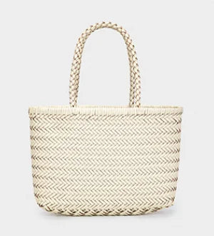 Genuine Leather Hand-woven Vintage Tote Bag New Classic Design Cowhide Shoulder Bag Women's Spring Summer French Bucket Bag 2025