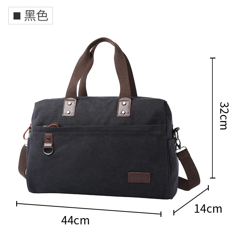 Canvas Men bag Large Capacity Shoulder Bag Outdoor  Travel Handle Handbags Men Vintage Fitness Bags Laptop Business Tote Bags