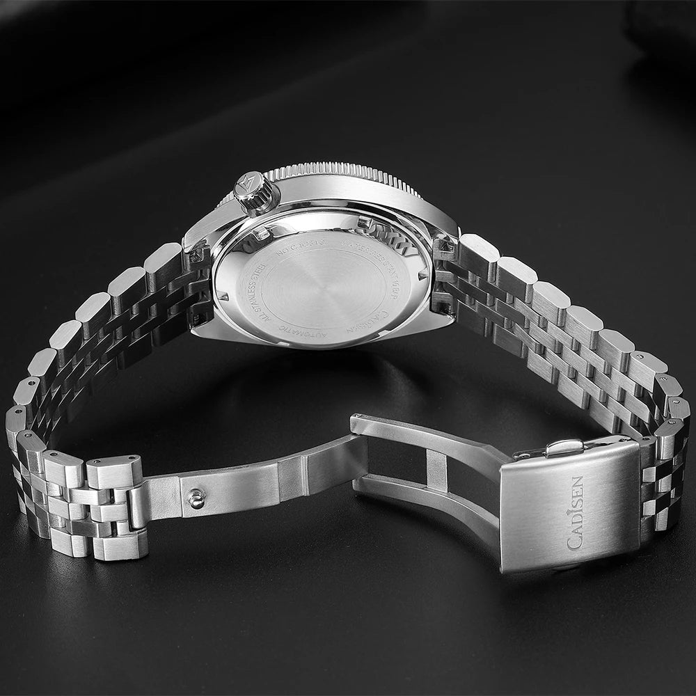CADISEN Automatic Mechanical Watch Man Meteorite Dial Business Casual Waterproof Watch MIYOTA 316L Stainless Steel Men's Watch