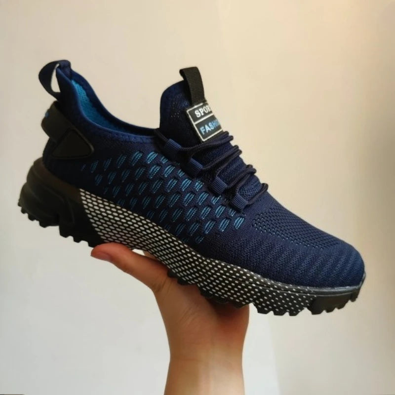 Fashionable Men's Sports Shoes Soft Elastic Breathable Lightweight Flexible Flat Shoes  Versatile for Daily Use Trendy Men Shoes