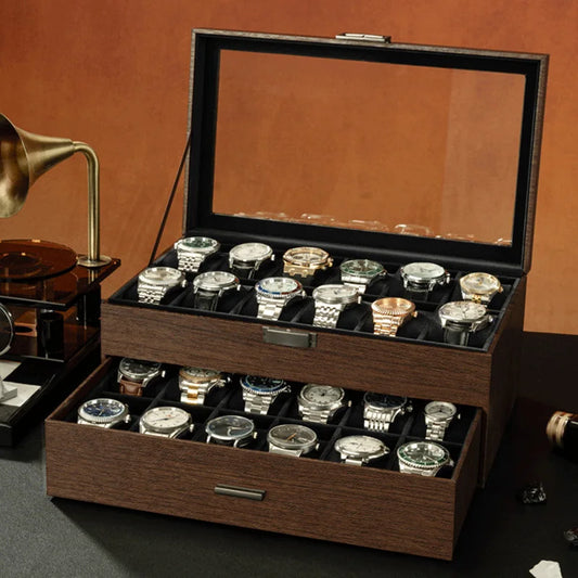 Wooden Watches Box Men's Watch Boxes Organizer Wooden Watch Storage Box Luxury Vintage Watch Glasses Box Room Accessories