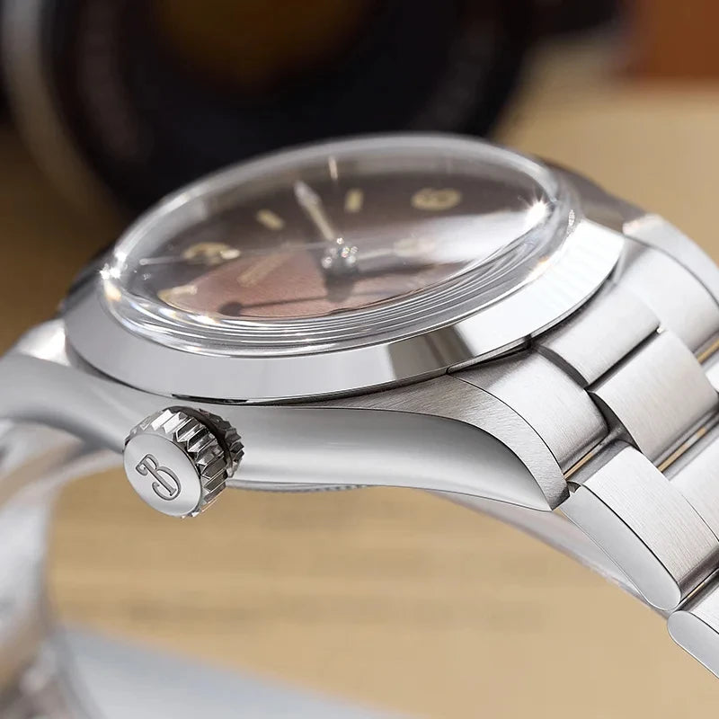 Baltany 2024 New 36mm Explorer NH38 Men's Automatic Mechanical Watch Sapphire Crystal Stainless Steel Waterproof 20Bar Luminous