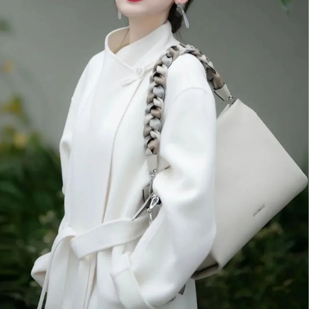 Small Handbag for Women, Elegant Shoulder Crossbody Bag, Woven Strap Ladies' Elegant Purse