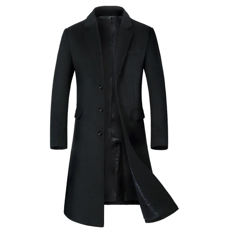 High Quality Men's Wool Coat 6XL Oversized Winter Men Long Trench Cotton-padded Overcoat Men Clothing Woolen Coat A2F1810