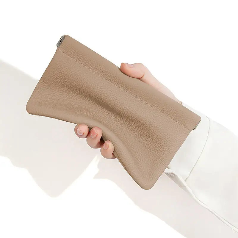 Portable PU Leather Wallet Automatic Closed Ultra-thin Coin Purse Large Capacity Phone Bag For Women Lady Girl Gift